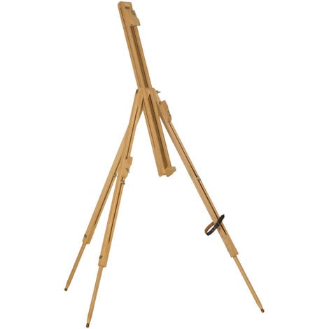 VINSETTO Chevalet d'artiste pliable sur pied hauteur réglable dim. 93L x 84l x 183H cm bois de hêtre clair