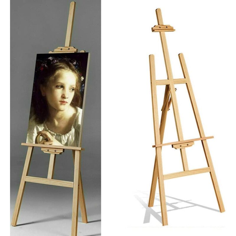 Hsha - Chevalet d'artiste, support de chevalet en bois, chevalet de studio réglable de 1,5 m, support de peinture en toile, support portable pour
