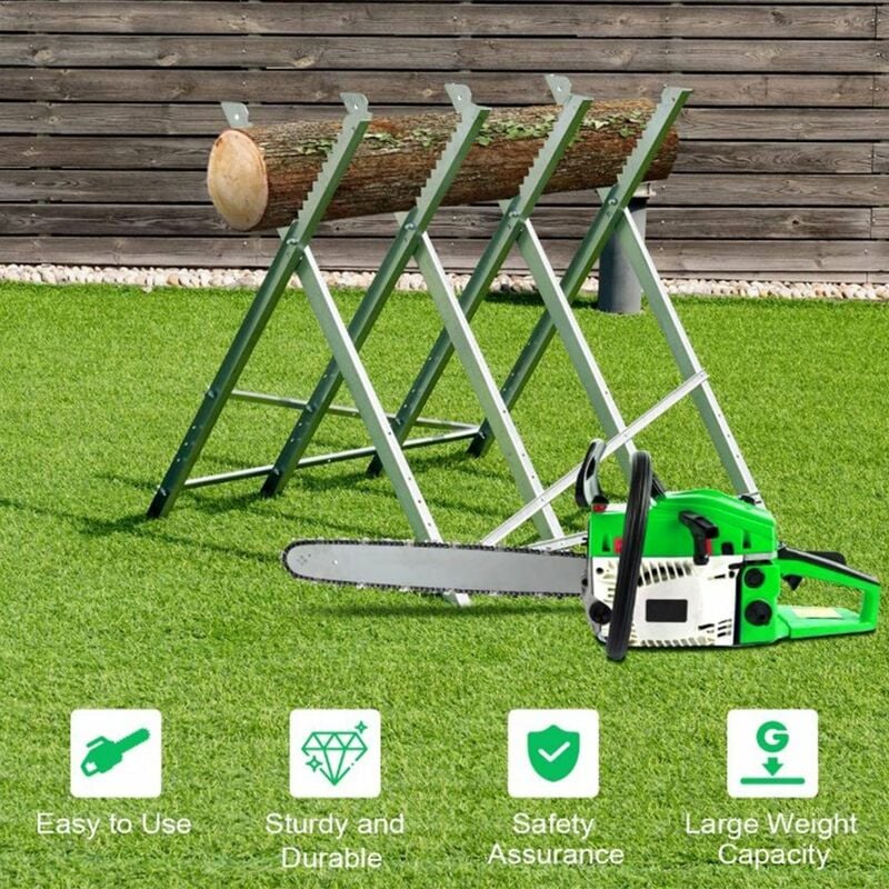 Chevalet de sciage en acier galvanisé - avec dents - max. 100kg - pliable 848080cm