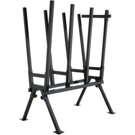 Chevalet de sciage acier laqué noir – Dimensions 76x53x102cm – Capacité 400kg – Barre de blocage réglable pour bûches
