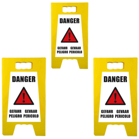 Chevalet de signalisation "DANGER" de dimensions 55 x 31 cm - Lot de 3