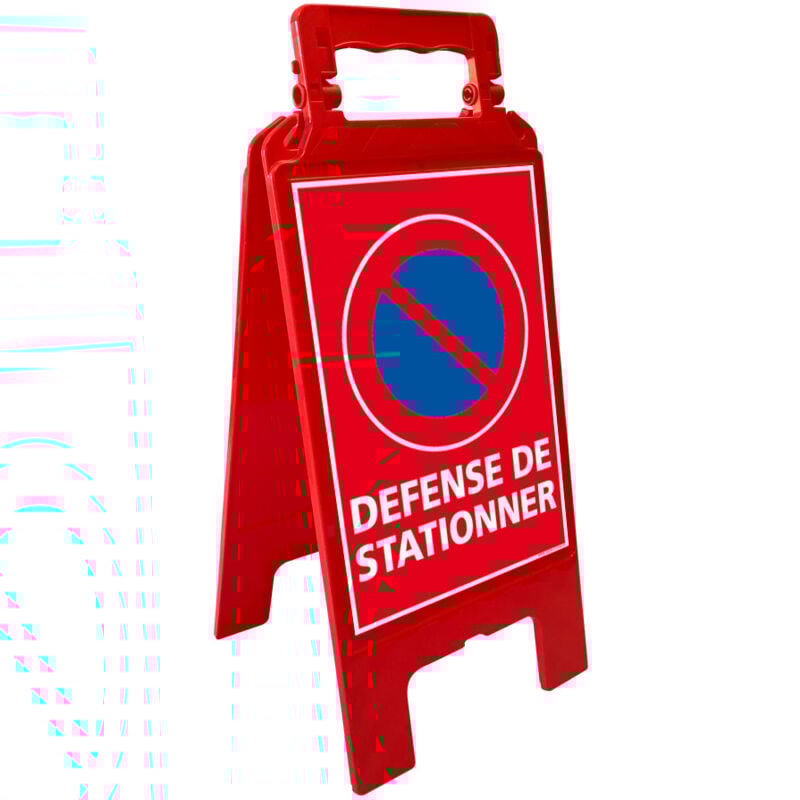 Chevalet de signalisation d'interdiction, défense de stationner - Chevalet rouge