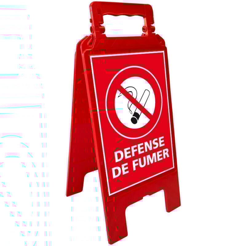 Chevalet de signalisation d'interdiction défense de fumer - Chevalet rouge