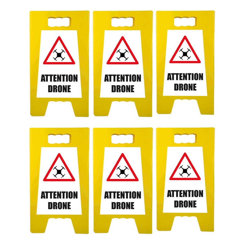 Chevalet de signalisation 'drone' de dimensions 55 x 31 cm - Lot de 6