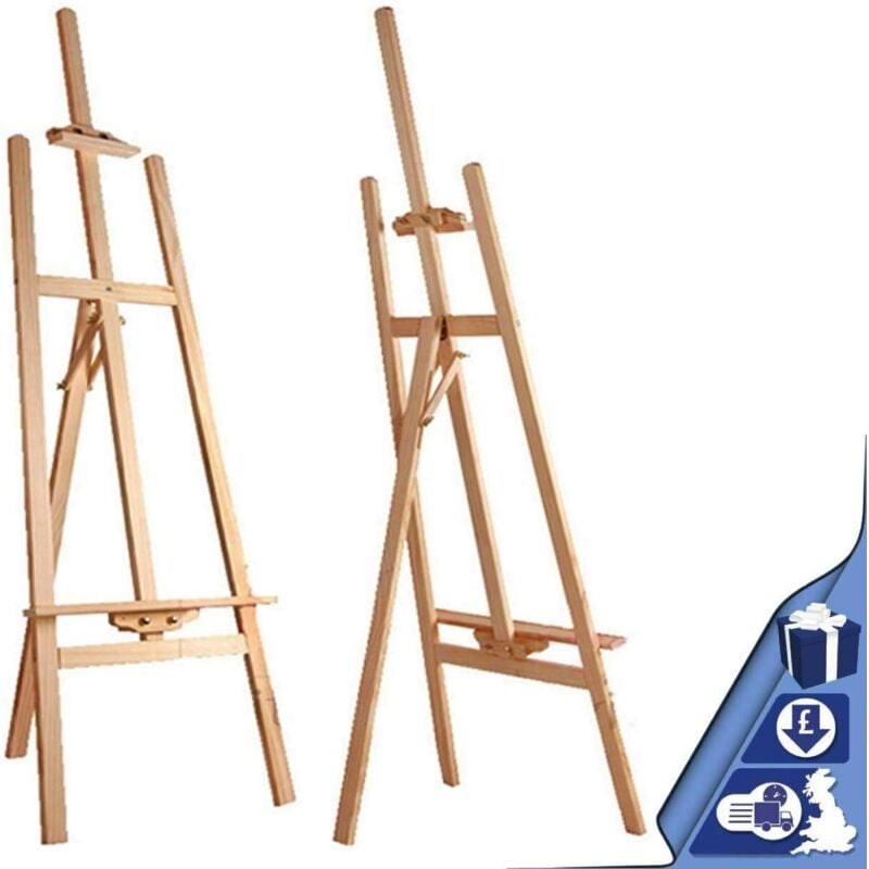 Hsha - Chevalet professionnel de studio avec cadre en a pour peinture et croquis, chevalet de studio 1500 mm en bois de pin réglable en hauteur