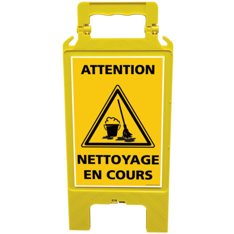 CHEVALET SIMPLE DE SIGNALISATION ATTENTION NETTOYAGE EN COURS (SWPSG711I)