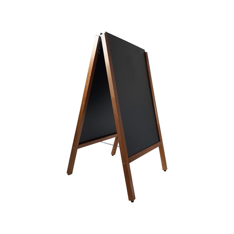 Chevalet stop trottoir avec 2 ardoises amovibles cadre bois chêne dimensions 119 x 68 cm