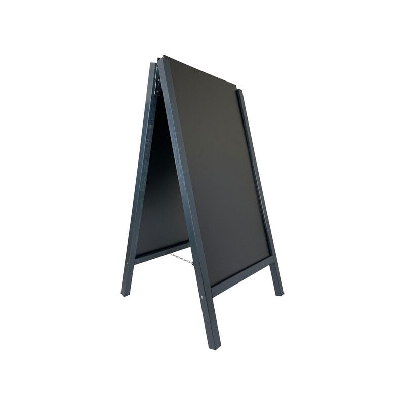 Chevalet stop trottoir avec 2 ardoises amovibles cadre bois anthracite dimensions 117 x 60 cm