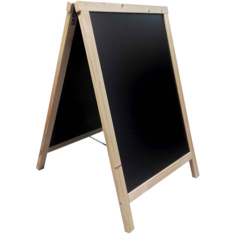 Chevalet stop trottoir avec cadre bois brut dimensions 85 x 55 cm