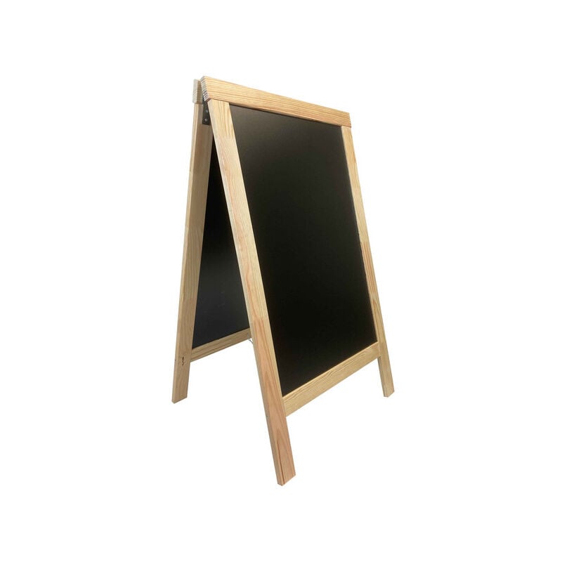 Chevalet stop trottoir avec cadre en bois brut dimensions 127 x 75 cm