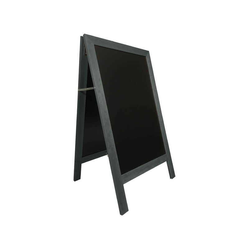 Chevalet stop trottoir avec cadre bois couleur anthracite dimensions 127 x 75 cm