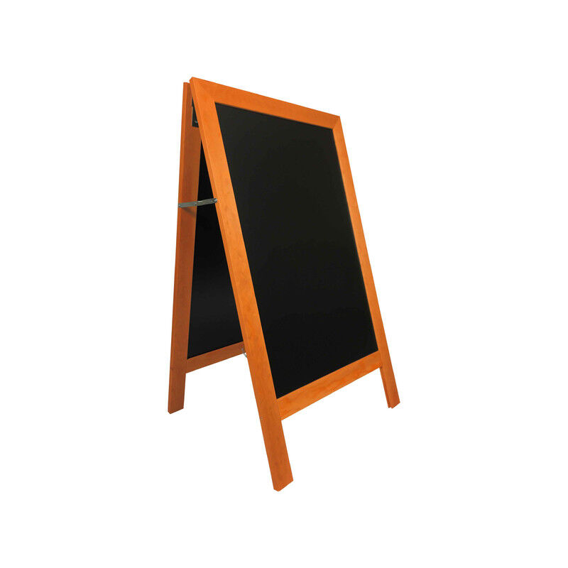 Chevalet stop trottoir avec cadre bois couleur orange dimensions 127 x 75 cm