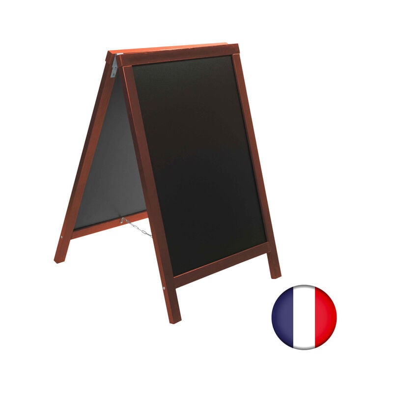 Chevalet stop trottoir avec cadre bois couleur chocolat dimensions 85 x 55 cm