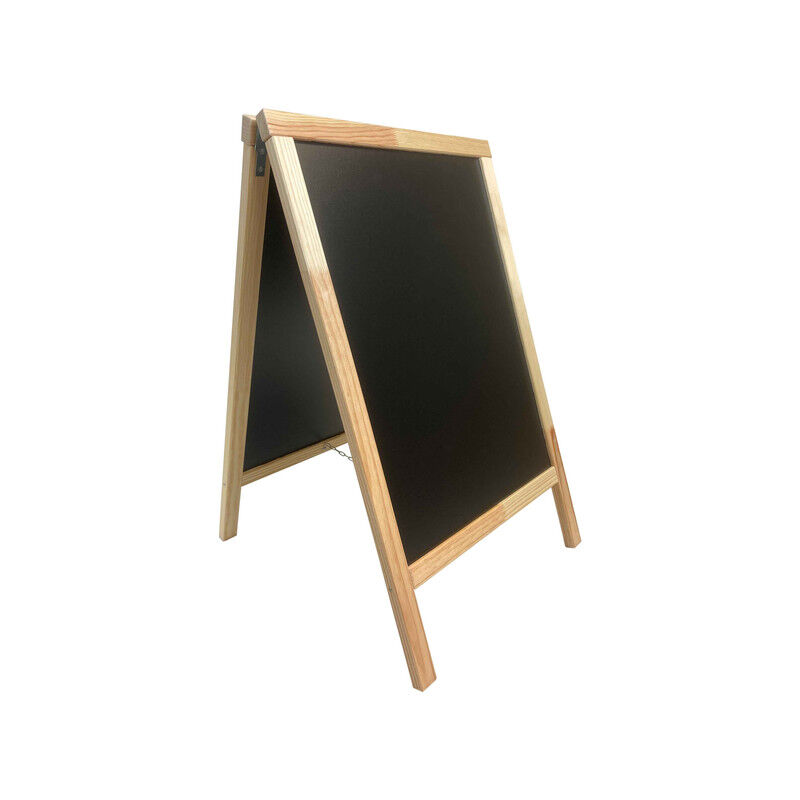 Chevalet stop trottoir avec cadre bois brut dimensions 90 x 55 cm