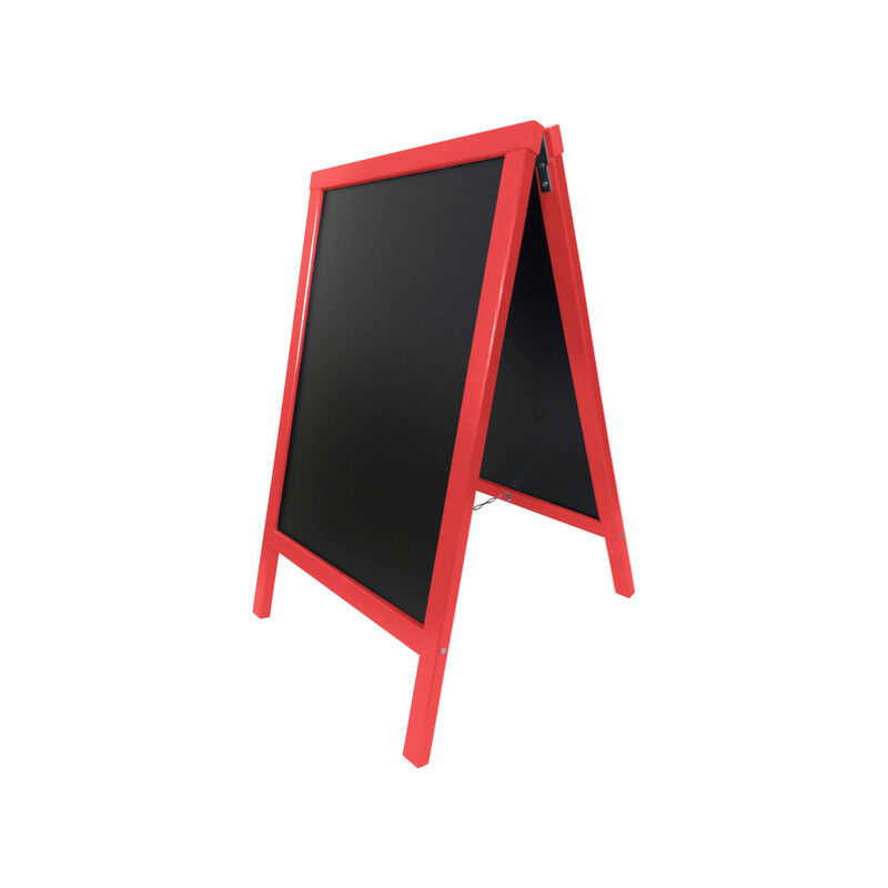 Chevalet stop trottoir avec cadre bois couleur rouge vin dimensions 90 x 55 cm