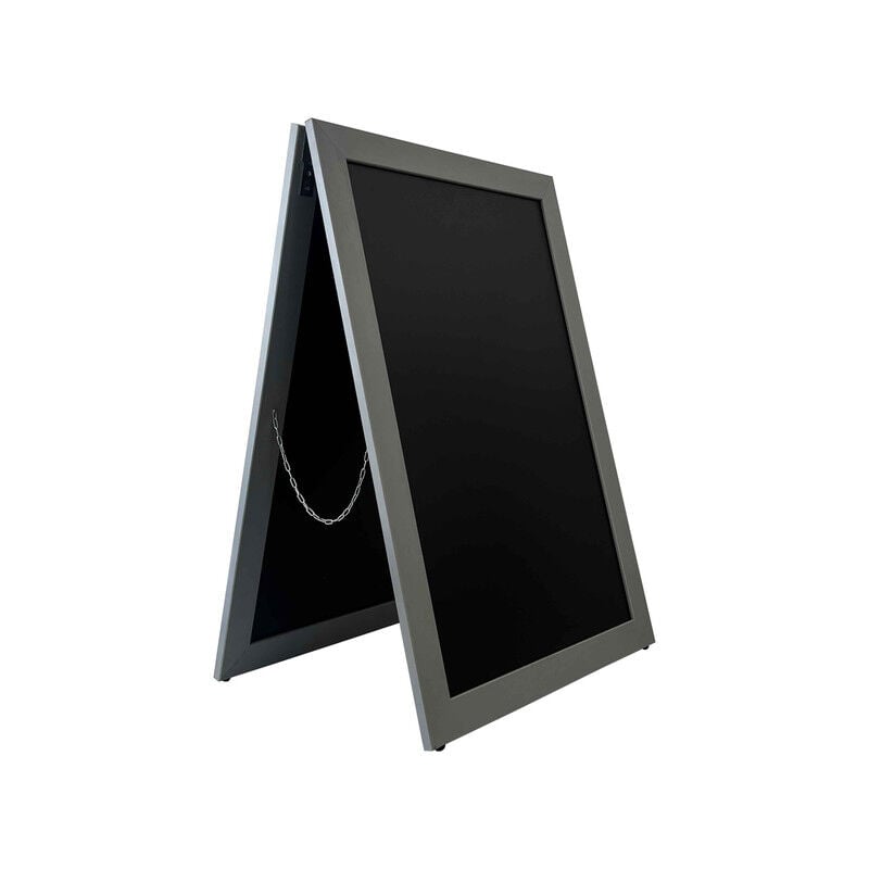 Chevalet stop trottoir avec cadre large bois gris de dimensions 109 x 73 cm