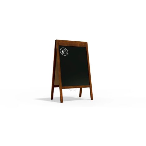 Chevalet Stop Trottoir Cadre Supérieur Large avec Cadre en Bois Laqué 100x60cm, Chevalet Publicitair