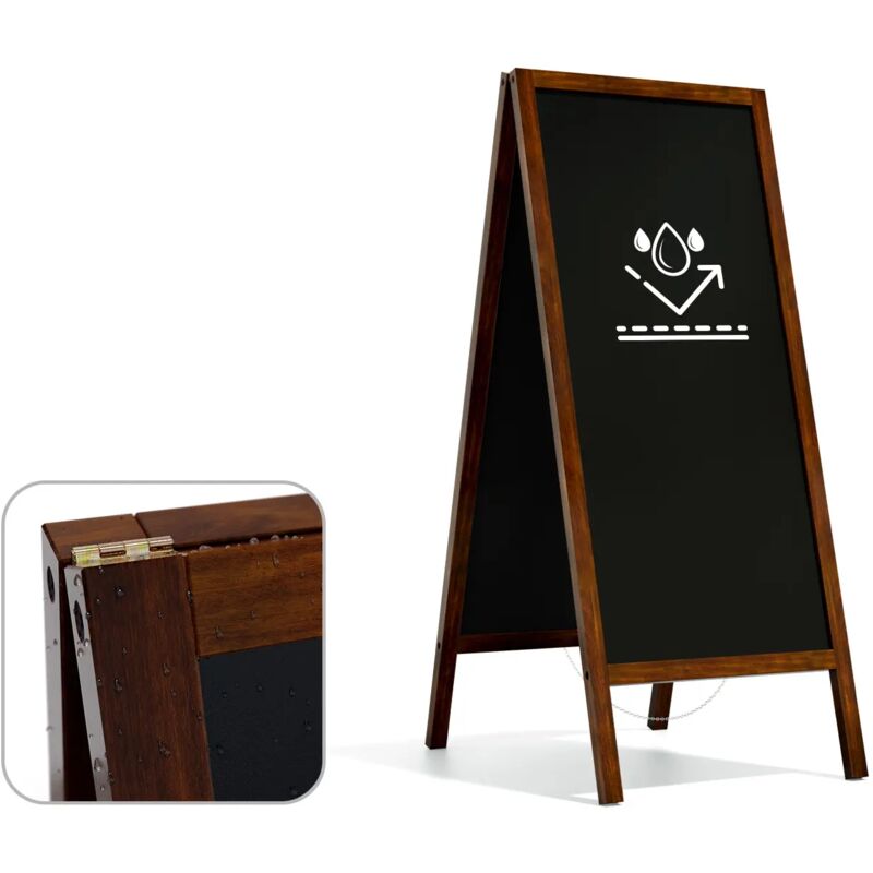 Chevalet Stop Trottoir Etanche avec Cadre en Bois Laqué 150x61cm