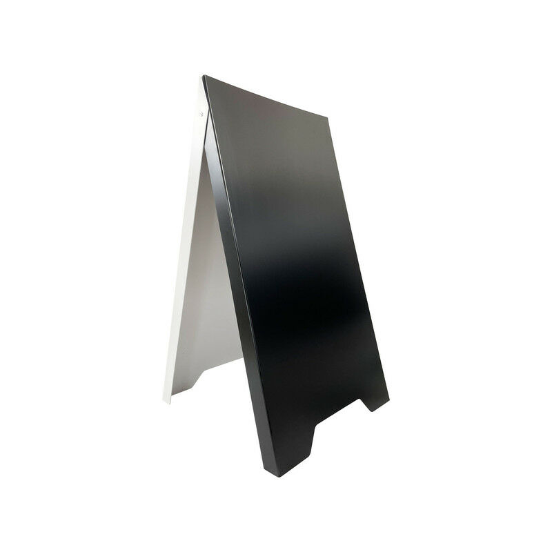 Chevalet stop trottoir plastique recto blanc et verso noir dimensions 100 x 55 cm - Fabrication Française