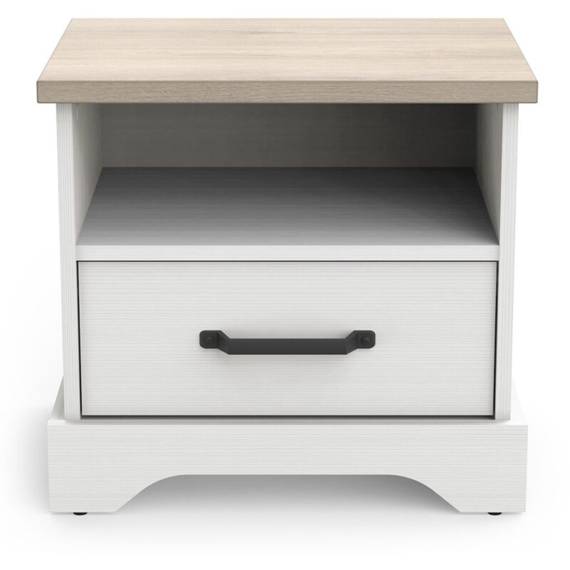Chevet 1 tiroir et 1 niche blanche Cottage - L47,3 cm - Calicosy