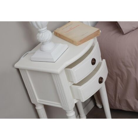 Chevet 2 tiroirs en bois blanc - JOCELYNE
