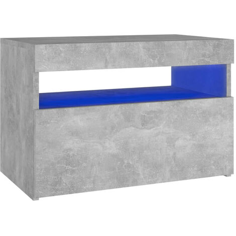 Chevet avec lumières LED Gris béton 60x35x40