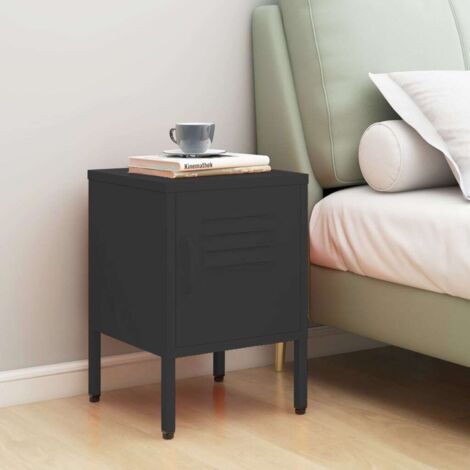 Chevet Commode de nuit - Table d'appoint - Anthracite 35x35x51 cm Acier Chic-527579