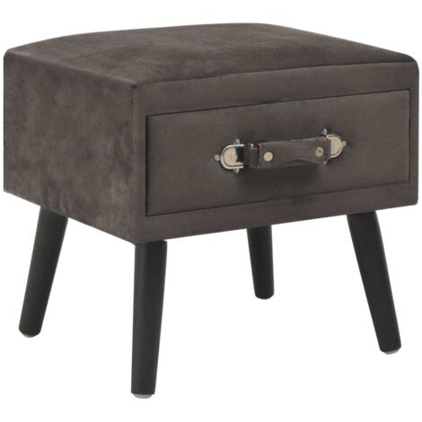 Chevet Commode de nuit - Table d'appoint - Gris 40x35x40 cm Velours Chic-154808