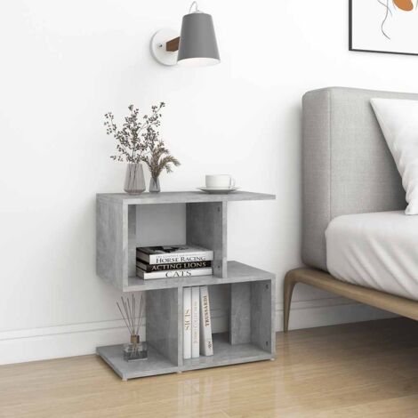 Chevet Commode de nuit - Table d'appoint - Gris béton 50x30x51,5 cm Aggloméré Chic-111380