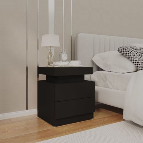 Chevet Commode de nuit - Table d'appoint - Noir 45x35x52 cm Aggloméré Chic-973805