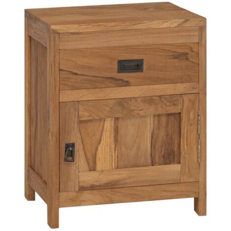 Chevet Commode de nuit - Table d'appoint - Teck massif 40 x 30 x 50 cm Chic-122511