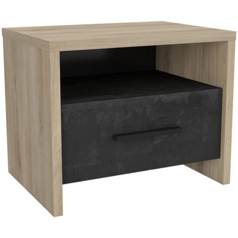 Chevet contemporain chêne/anthracite Timeo