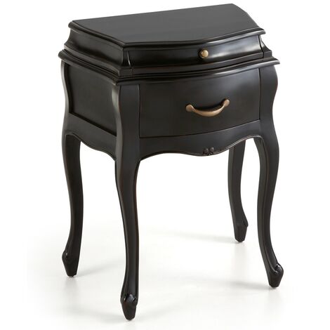 Chevet en bois d'acajou noir 4 tiroirs Klacik 57cm