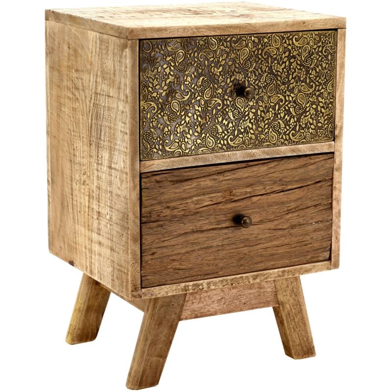 Chevet en manguier et métal Zouma