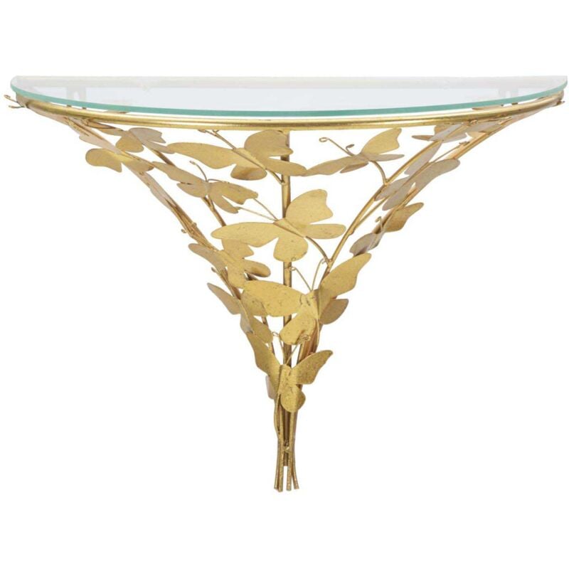 Mauroferretti - Chevet en métal et verre Butterflies 44.5 x 24.5 x 34.5 cm