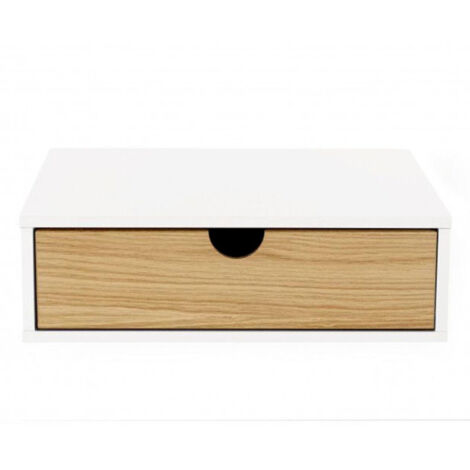 Chevet Mural Design en Bois "Tafar" 40cm Blanc