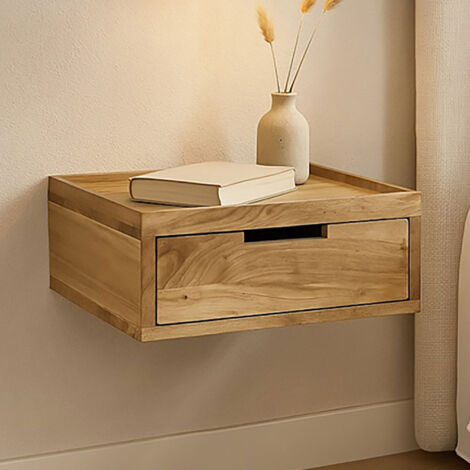 Chevet suspendu 1 tiroir en acacia naturel