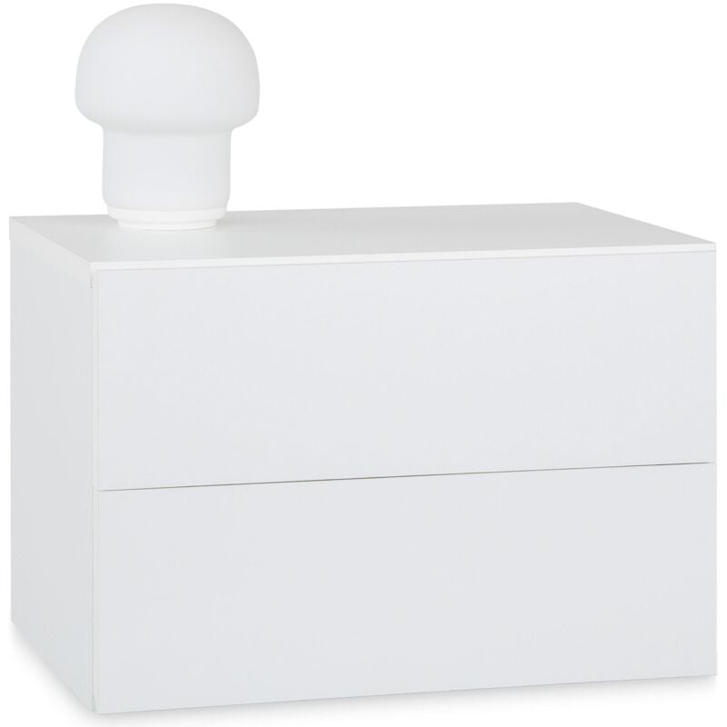 Idimex - Chevet suspendu florent, en mélaminé blanc mat