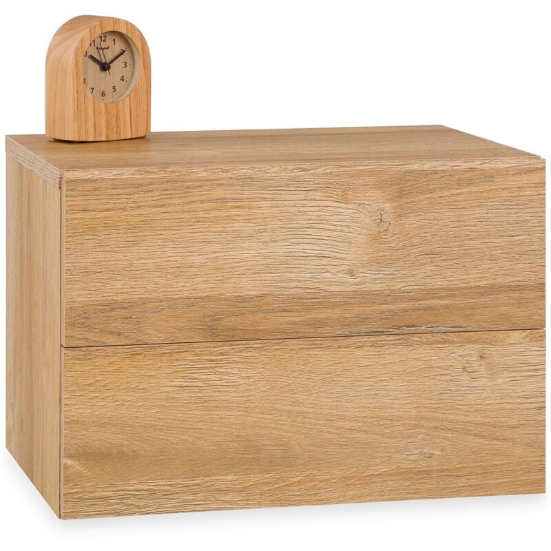 Idimex - Chevet suspendu florent, en mélaminé décor chêne sauvage