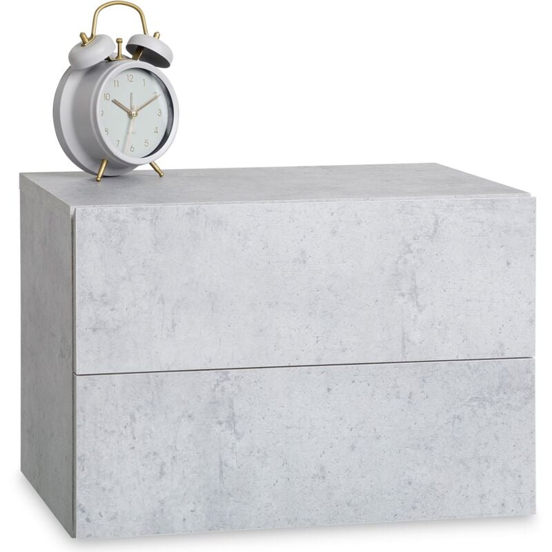 Chevet suspendu florent, en mélaminé décor béton