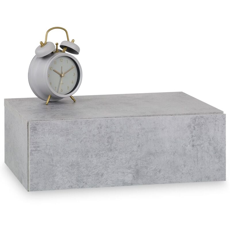 Chevet suspendu oceane, en bois décor béton