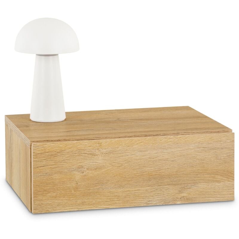 Idimex - Chevet suspendu oceane, en bois décor chêne sauvage