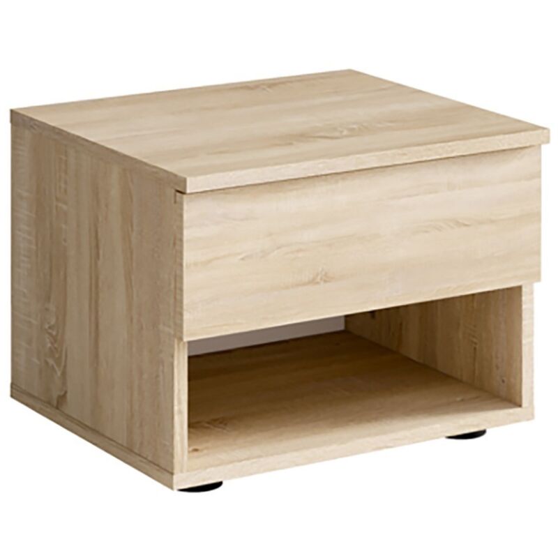 Lot de 2 chevets - 1 niche et 1 tiroir - coloris chêne sonoma - Collection nofi
