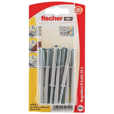 Cheville à clouer avec vis FISCHER N550ZK