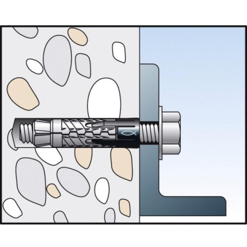 Cheville fonte à vis tête h gm 10x80 mm en boîte de 25 Fischer