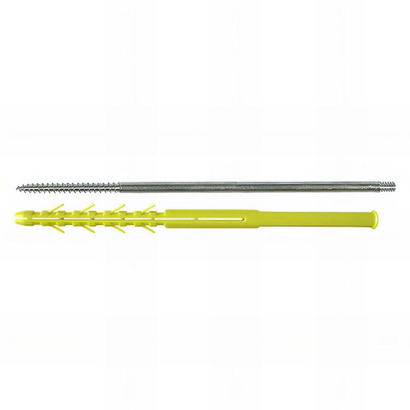 10 Fixations de descente d'eaux pluviales M8 x 210 mm - Cheville d. 10 x 200 mm - Zingué jaune