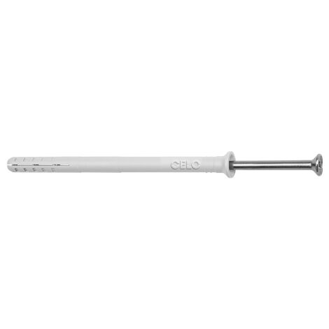 Cheville à frapper nylon NPC 8-60 avec collerette fraisée + vis à tête fraisée zinguée - Boite de 50 - CELO - 9860NP