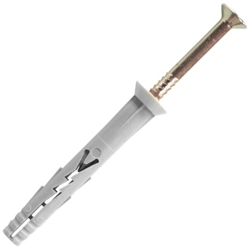 100 chevilles à frapper nylon multi-matériaux, clou tête fraisée, Inox A4 - 8 x 100 mm