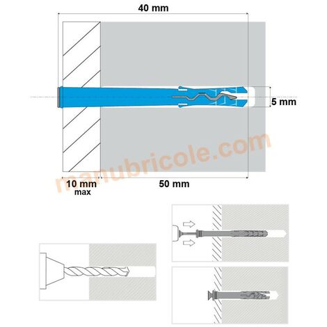 Cheville frapper t te frais e polyamide 8 x 60 Boite de 100