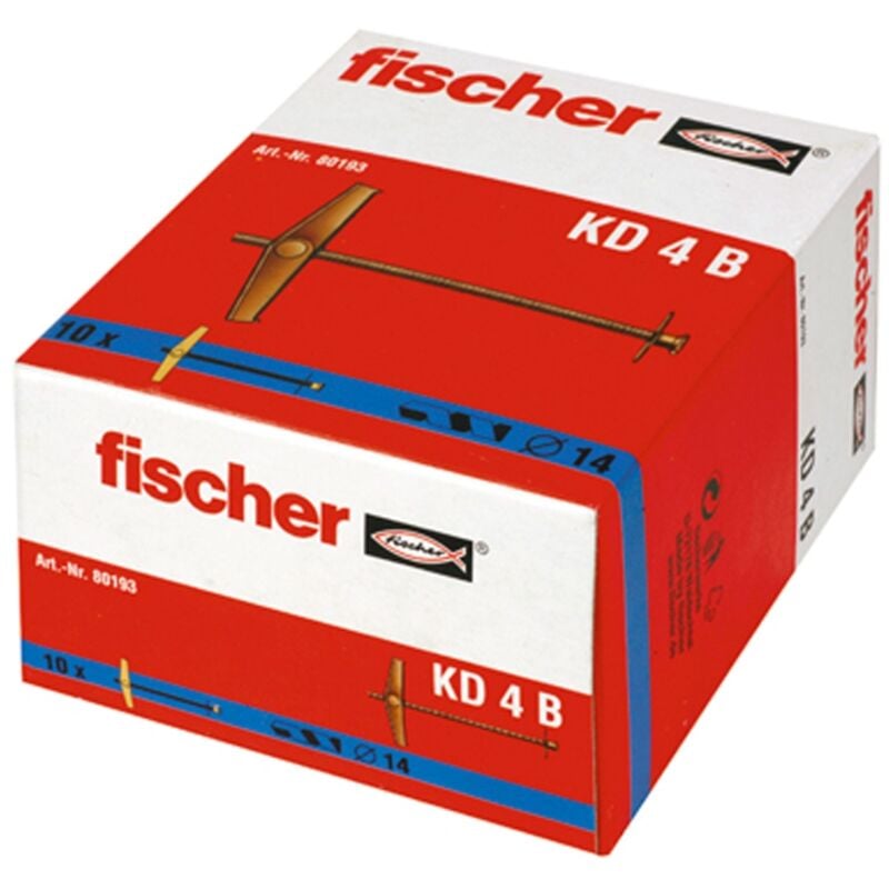 Cheville à ressort Fischer 080193, KD 4 B, métal, 14 mm, x10 C60080